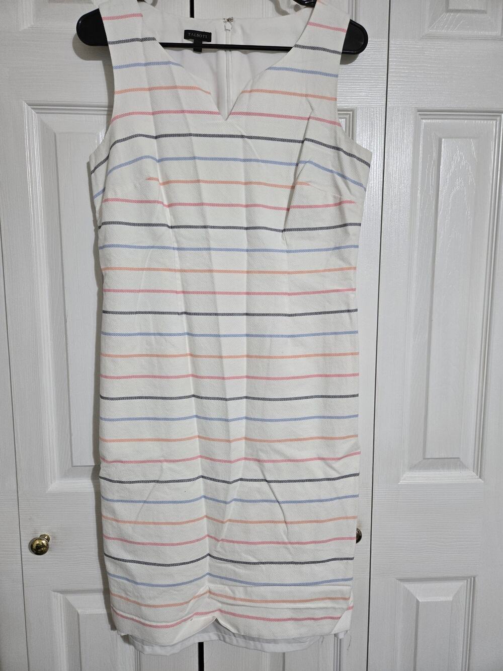 Talbots size 8 women's Biscayne pastel striped sheath dress